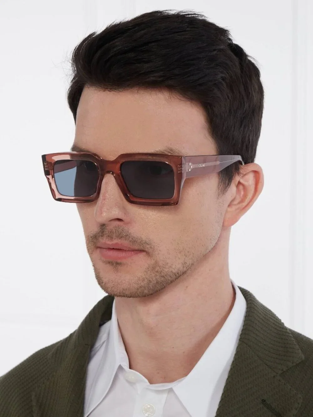 Celine Men Sunglasses Pink Blue Rectangle CL40280U 74V NEW AUTHENTIC